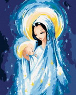 Zuty - Painting by Numbers - Little Jesus Christ and Mary, 80X100 Cm, Canvas+Frame - Painting by Numbers
