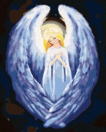 Zuty - Painting by Numbers - Angel with Big Wings, 80X100 Cm, Canvas+Frame - Painting by Numbers