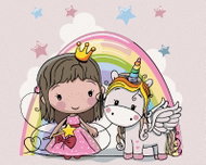 Zuty - Painting by Numbers - Princess and Unicorn, 40X50 Cm, Canvas - Painting by Numbers