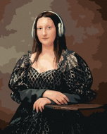 Zuty - Painting by Numbers - Mona Lisa With Headphones, 40X50 Cm, Canvas - Painting by Numbers