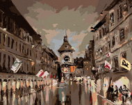 Zuty - Painting by Numbers - Kramgass Street In The Evening, 40X50 Cm, Canvas+Frame - Painting by Numbers