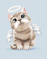 Zuty - Painting by Numbers - Angel Cat, 40X50 Cm, Canvas+Frame - Painting by Numbers