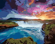 Zuty - Painting by Numbers - View of the Godafoss Cascade, 80X100 Cm, Canvas - Painting by Numbers