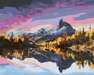 Zuty - Painting by Numbers - Autumn View of Lake Federa in the Dolomites, 80X100 Cm, Canvas - Painting by Numbers
