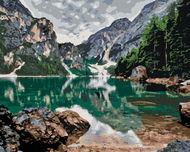 Zuty - Malování podle čísel - JEZERO V HORÁCH, 80x100 cm, vypnuté plátno na rám - Malování podle čísel