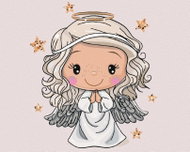 Zuty - Painting by Numbers - Cute Christmas Angel, 40X50 Cm, Canvas+Frame - Painting by Numbers
