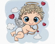 Zuty - Painting by Numbers - Cute Angel With Hearts, 80X100 Cm, Canvas+Frame - Painting by Numbers