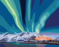 Zuty - Painting by Numbers - Mountain And Aurora Borealis, 80X100 Cm, Canvas - Painting by Numbers