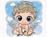 Zuty - Painting by Numbers - Cute Angel, 40X50 Cm, Canvas+Frame - Painting by Numbers