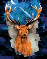 Zuty - Painting by Numbers - Deer with Dark Galaxy, 80X100 Cm, Canvas+Frame - Painting by Numbers