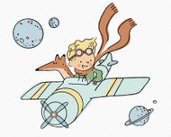Zuty - Painting by Numbers - The Little Prince Flying with a Plane, 80X100 Cm, Canvas - Painting by Numbers