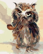 Zuty - Painting By Numbers - Owl With Pipe, 40X50 Cm, Canvas+Frame - Painting by Numbers