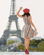 Zuty - Painting by Numbers - Woman at the Eiffel Tower, 40X50 Cm, Canvas - Painting by Numbers
