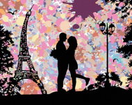 Zuty - Painting by Numbers - Lovers And Abstract Eiffel Tower, 80X100 Cm, Canvas - Painting by Numbers