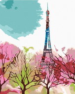 Zuty - Painting by Numbers - Abstract Eiffel Tower and Trees, 80X100 Cm, Canvas - Painting by Numbers