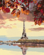 Zuty - Painting by Numbers - Eiffel Tower and Autumn Leaves, 80X100 Cm, Canvas - Painting by Numbers