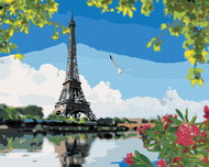 Zuty - Painting by Numbers - Eiffel Tower View From the River, 40X50 Cm, Canvas+Frame - Painting by Numbers