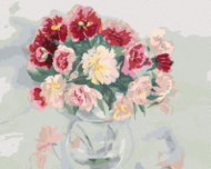 Zuty - Painting by Numbers - Colored Peonies in a Vase, 80X100 Cm, Canvas+Frame - Painting by Numbers