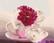 Zuty - Painting by Numbers - Coffee With Flowers, 80X100 Cm, Canvas+Frame - Painting by Numbers