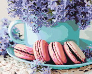 Zuty - Painting by Numbers - Coffee And Macaroons, 40X50 Cm, Canvas - Painting by Numbers