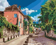 Zuty - Painting by Numbers - Green Alley in Paris, 80X100 Cm, Canvas+Frame - Painting by Numbers