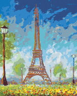Zuty - Painting by Numbers - Eiffel Tower in Summer, 40X50 Cm, Canvas - Painting by Numbers