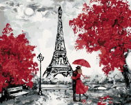 Zuty - Painting by Numbers - Paris Eiffel Tower Kiss, 80X100 Cm, Canvas - Painting by Numbers