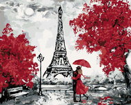 Zuty - Painting by Numbers - Paris Eiffel Tower Kiss, 40X50 Cm, Canvas+Frame - Painting by Numbers