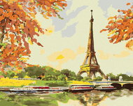 Zuty - Painting by Numbers - Eiffel Tower With Ships, 40X50 Cm, Canvas - Painting by Numbers
