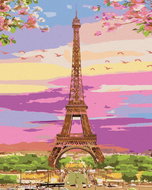 Zuty - Painting by Numbers - Eiffel Tower in Spring Colours, 80X100 Cm, Canvas+Frame - Painting by Numbers