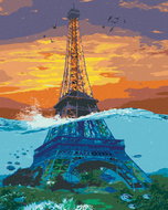 Zuty - Painting by Numbers - Eiffel Tower Under Water, 80X100 Cm, Canvas+Frame - Painting by Numbers
