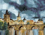 Zuty - Painting by Numbers - Charles Bridge in a Storm, 80X100 Cm, Canvas+Frame - Painting by Numbers