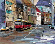 Zuty - Painting by Numbers - Ride Through Prague, 80X100 Cm, Canvas+Frame - Painting by Numbers