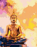 Zuty - Painting by Numbers - Golden Buddha On Colored Background, 80X100 Cm, Canvas+Frame - Painting by Numbers