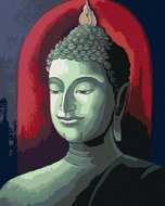 Zuty - Painting by Numbers - Buddha on Red Background, 80X100 Cm, Canvas+Frame - Painting by Numbers