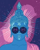 Zuty - Painting by Numbers - Blue Buddha With Rainbow Glasses, 80X100 Cm, Canvas+Frame - Painting by Numbers