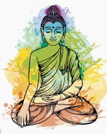 Zuty - Painting by Numbers - Colored Buddha, 40X50 Cm, Canvas+Frame - Painting by Numbers
