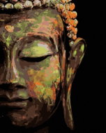 Zuty - Painting by Numbers - Buddha on Black Background, 40X50 Cm, Canvas+Frame - Painting by Numbers