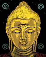 Zuty - Painting by Numbers - Buddha With Third Eye, 40X50 Cm, Canvas+Frame - Painting by Numbers