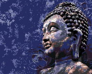 Zuty - Painting by Numbers - Buddha on Blue Background, 40X50 Cm, Canvas+Frame - Painting by Numbers