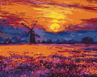 Zuty - Painting by Numbers - Colorful Sunset and Windmill, 40X50 Cm, Canvas - Painting by Numbers