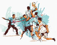 Zuty - Painting by Numbers - Handball, 40X50 Cm, Canvas+Frame - Painting by Numbers