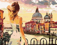 Zuty - Painting by Numbers - Woman In Venice At Sunset, 80X100 Cm, Canvas - Painting by Numbers