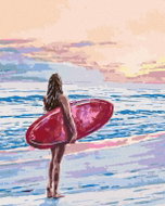 Zuty - Painting by Numbers - Surfer Girl, 80X100 Cm, Canvas+Frame - Painting by Numbers