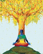 Zuty - Painting by Numbers - Yoga Under a Tree, 80X100 Cm, Canvas+Frame - Painting by Numbers