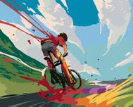 Zuty - Painting by Numbers - Cyclist in Colours, 80X100 Cm, Canvas+Frame - Painting by Numbers