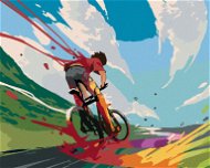 Zuty - Painting by numbers - CYCLIST IN COLOURS, 80x100 cm, off canvas on frame - Painting by Numbers