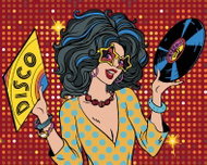 Zuty - Painting by Numbers - Pop-Art Disco Woman, 80X100 Cm, Canvas+Frame - Painting by Numbers