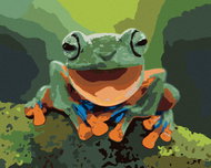 Zuty - Painting by Numbers - Laughing Frog, 80X100 Cm, Canvas+Frame - Painting by Numbers