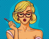 Zuty - Painting by Numbers - Pop-Art Blonde With Lipstick, 40X50 Cm, Canvas+Frame - Painting by Numbers